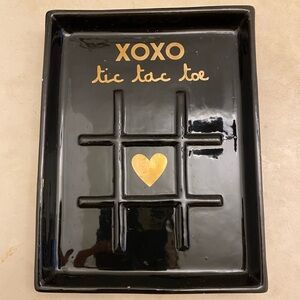 Catch All Dish “Tic Tac Toe” Black and Gold